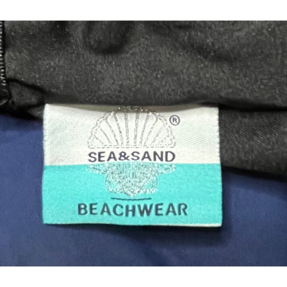 New! Sea & Sand Womens 2-pc Navy Blue Swim 20W - Picture 4 of 5
